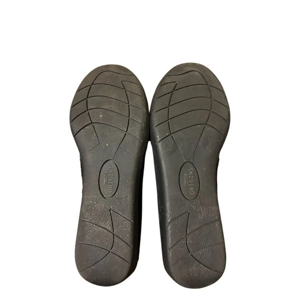 Earth origins black stretch fable suede flat 9